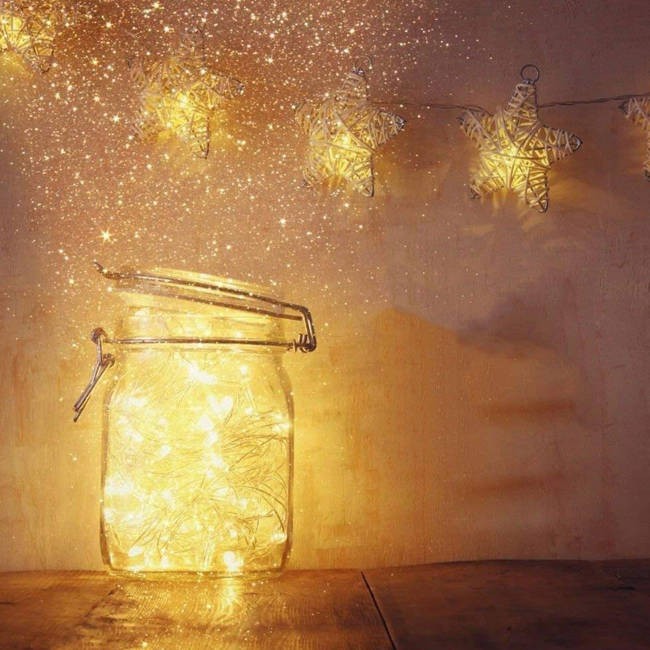 filo luminoso 50 pezzi LED bianco caldo 5m a batterie AA megamix.sk