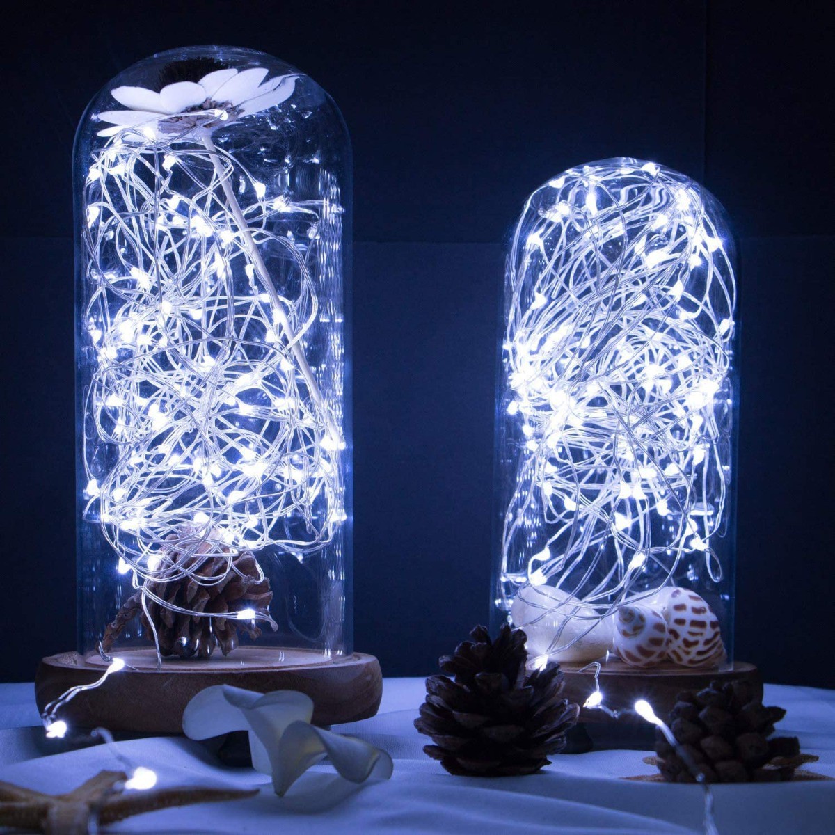 Filo luminoso con 20 lampadine LED a batteria luce bianca fredda megamix.sk