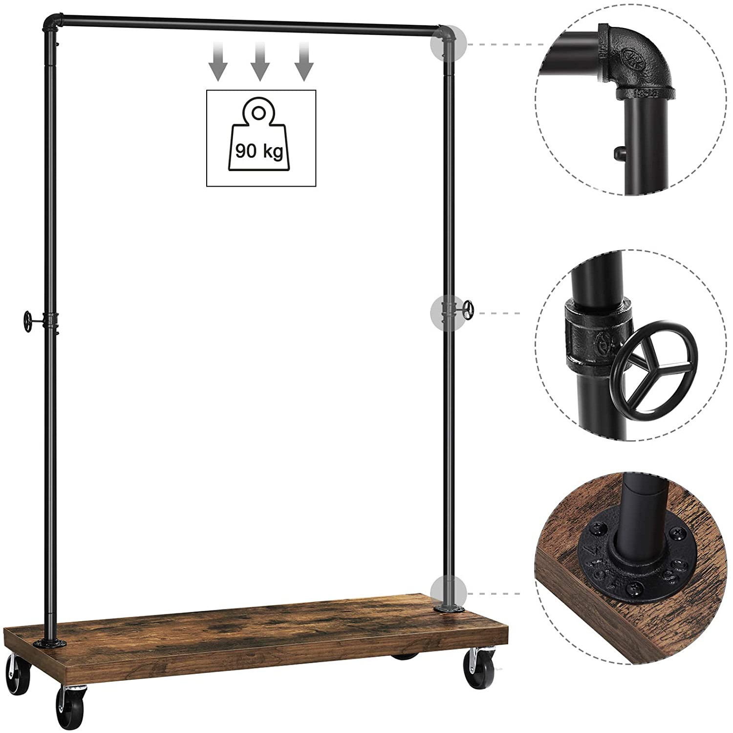 appendiabiti su ruote 103x40x162cm portatile per corridoio hall megamix.sk
