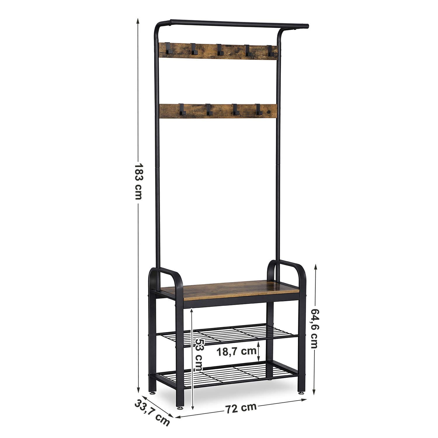 appendiabiti con sedile e vano portaoggetti 72x33x183cm megamix.sk