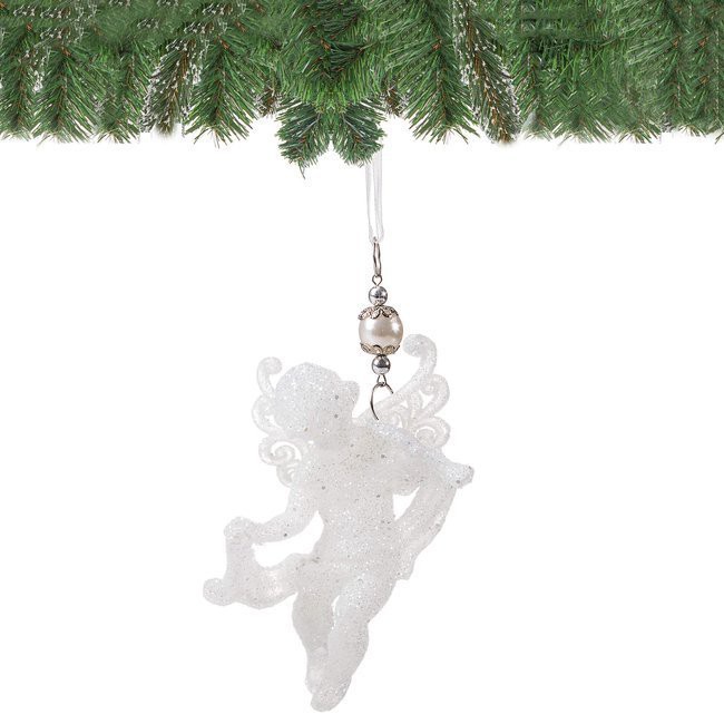 decorazione natalizia per albero angelo bianco 10cm megamix.sk