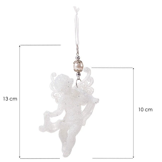 decorazione natalizia per albero angelo bianco 10cm megamix.sk
