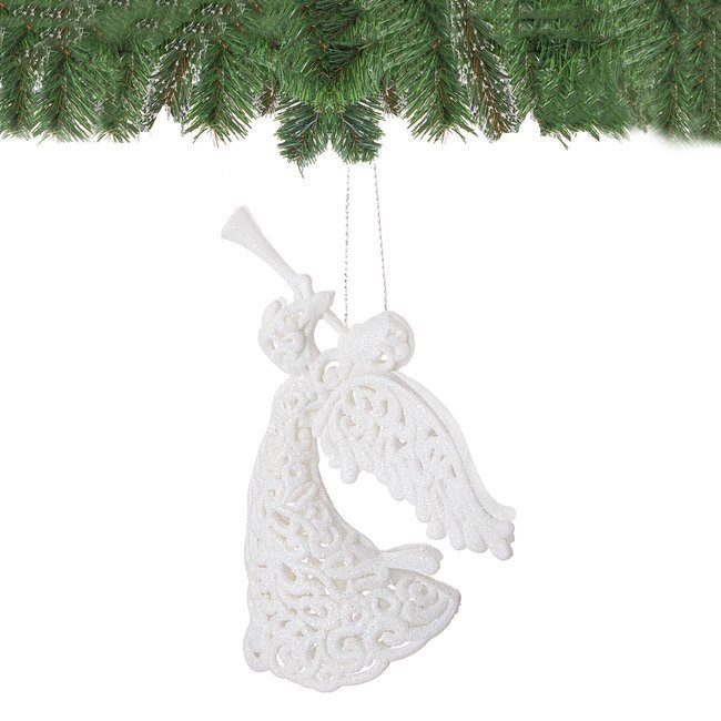 decorazione natalizia per albero angioletto bianco 16cm megamix.sk