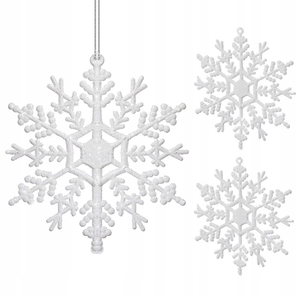 Addobbo natalizio per albero fiocco di neve 12cm 3pz megamix.sk