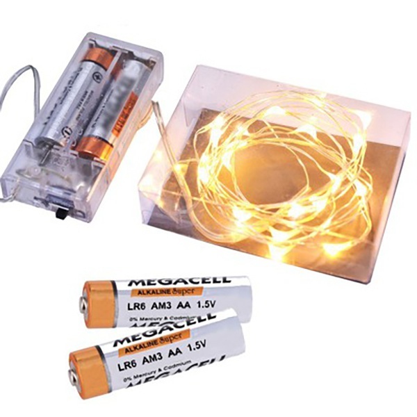 Filo luminoso con 20 lampadine LED a batteria luce bianca fredda megamix.sk
